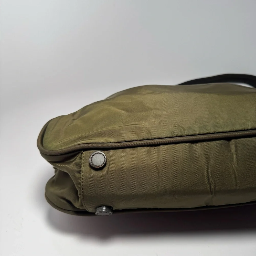 SOLD Prada Olive Green Nylon Shoulder Bag Hobo Style Luxury Fashion - Picture 11 of 16